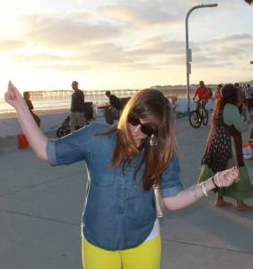 Dancing on the PB Boardwalk to Wagon Wheel. <3